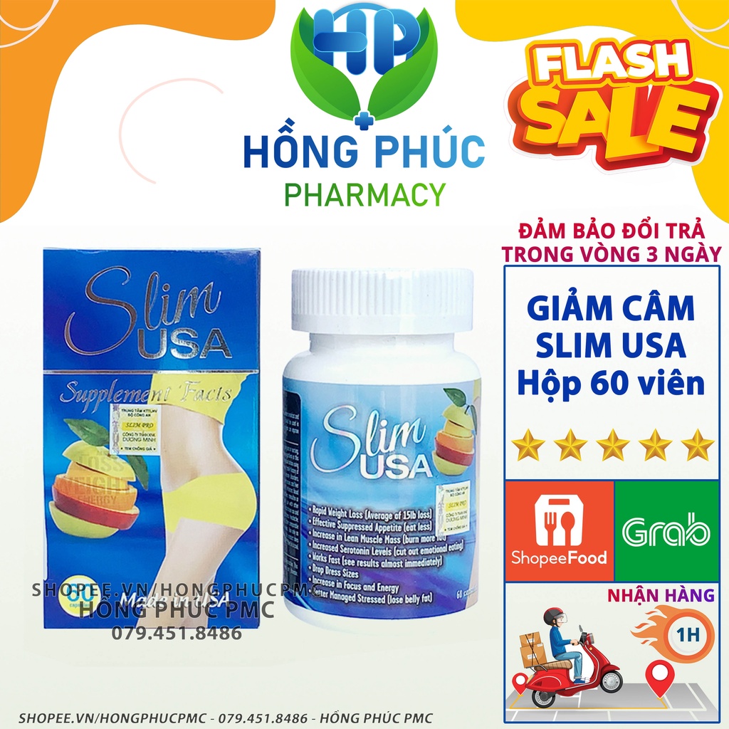 Viên uống giảm cân SLIM USA ⚡Chính Hãng⚡ 60 viên - Giảm cân hiệu quả không gây mệt