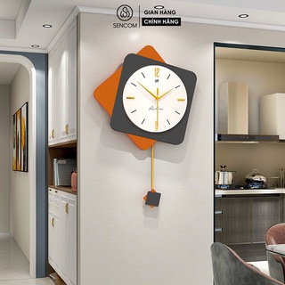 Đồng hồ treo tường nghệ thuật phong cách hiện đại SENCOM decor trang trí nhà cửa mã JT21113G-38