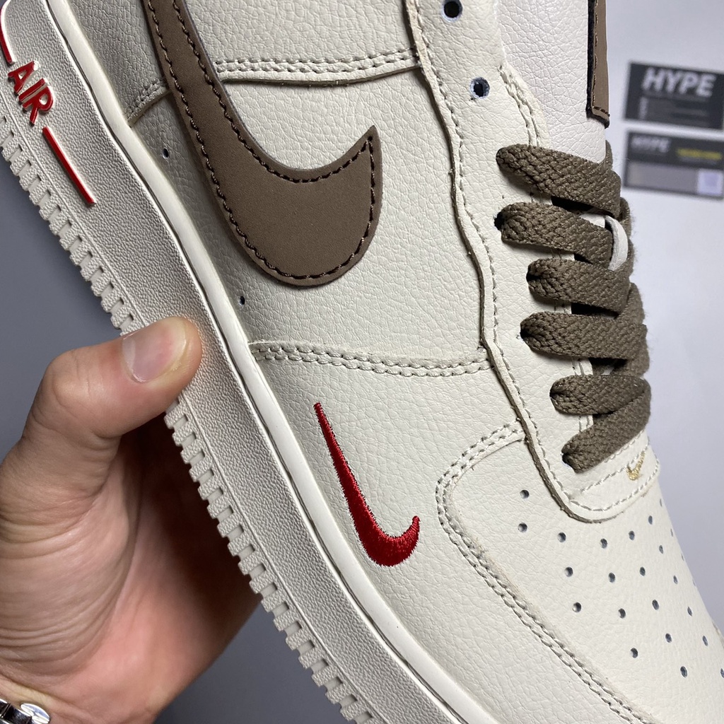 Giày Af1 Low Premium White Brown  - HYPE Sneaker | Phiên bản 1:1 .