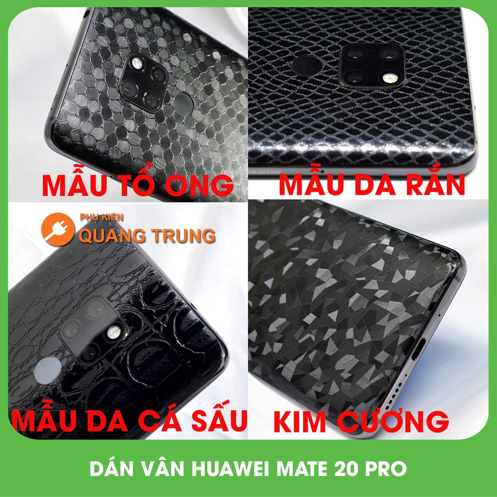 Dán Lưng Skin Vân các loại giả vân da Cho Huawei Mate 20 Pro