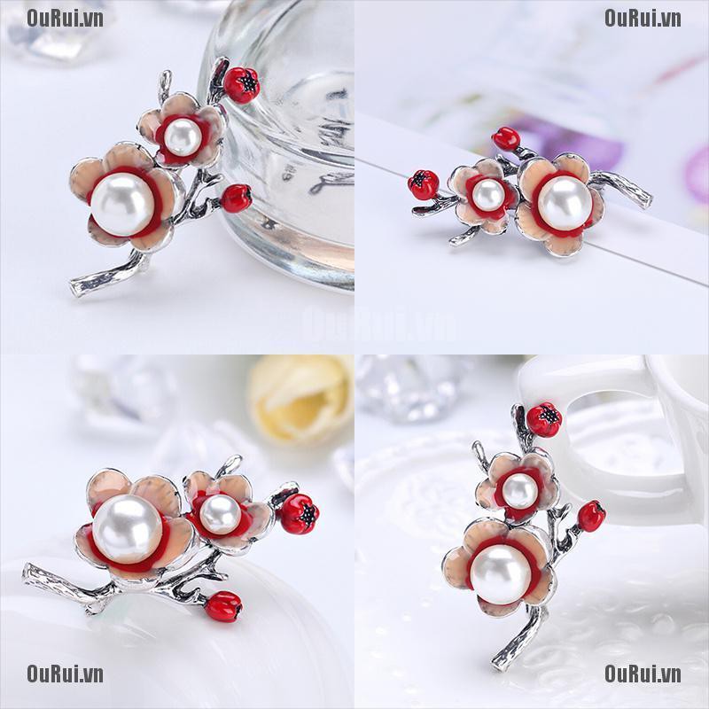 Ghim Cài Áo Hình Hoa Đính Ngọc Trai Nhân Tạo Thời Trang
