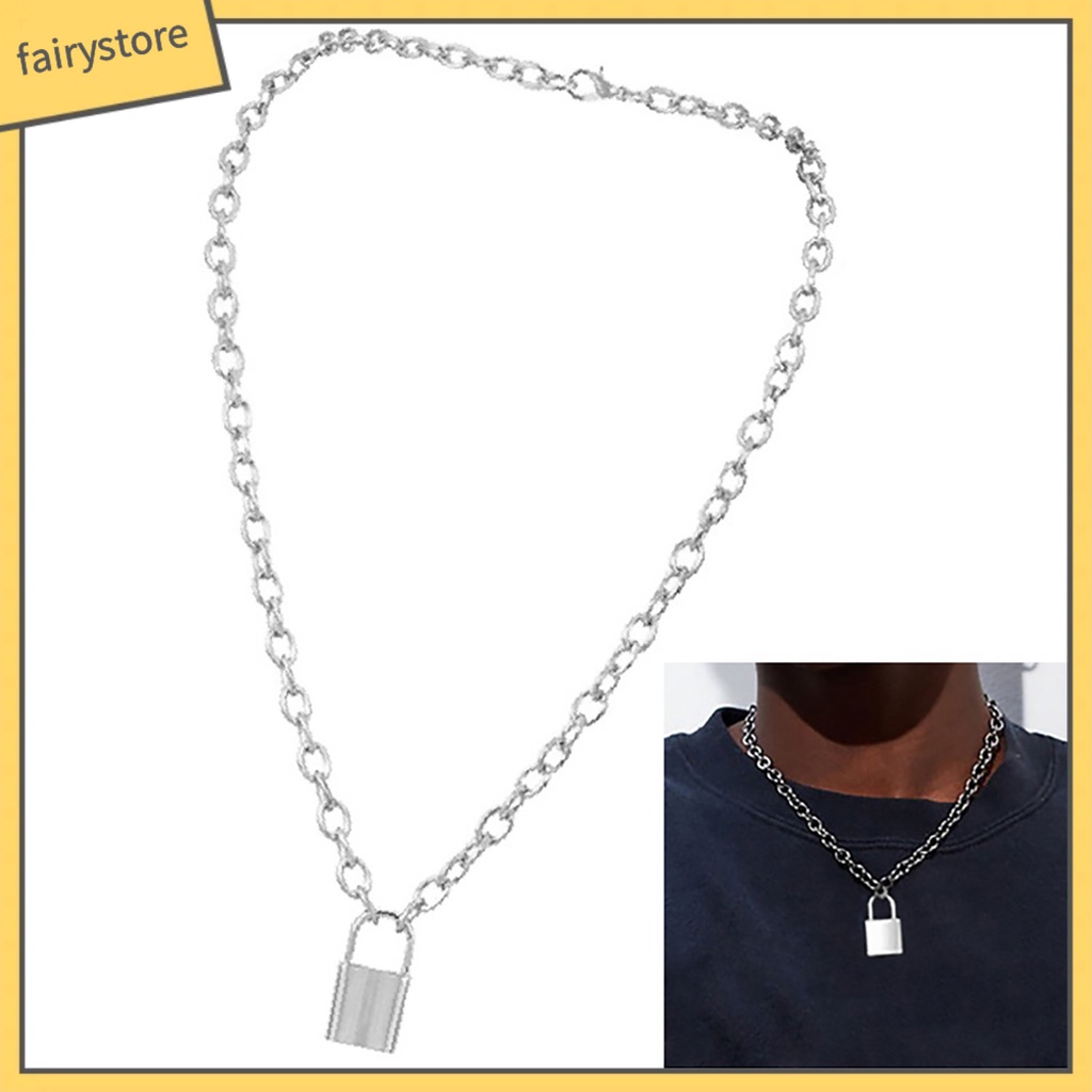 Dây chuyền dạng ổ khóa đơn giản thời trang Unisex