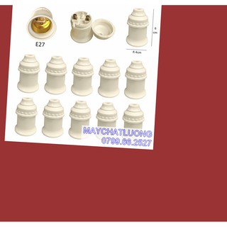 Đuôi đèn thả , đuôi đèn xoáy e27 đen trắng 27mm