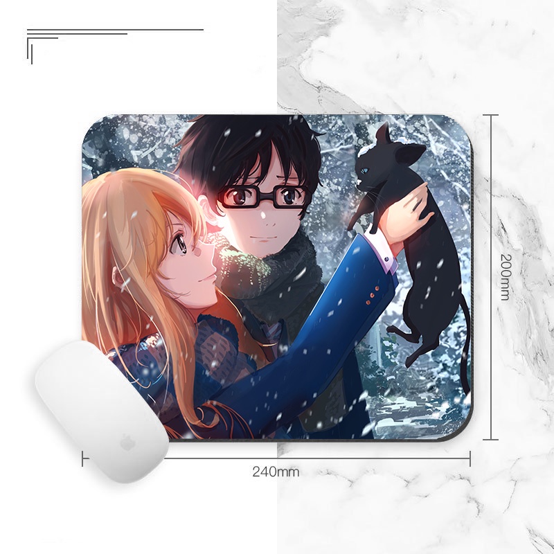 Miếng lót chuột IN HÌNH Shigatsu wa kimi no uso Tháng tư là lời nói dối của em anime chibi tiện lợi xinh xắn