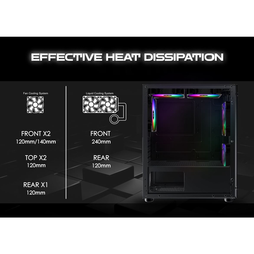 Vỏ Case XIGMATEK NYM 2F (TẶNG KÈM 2FAN RGB)