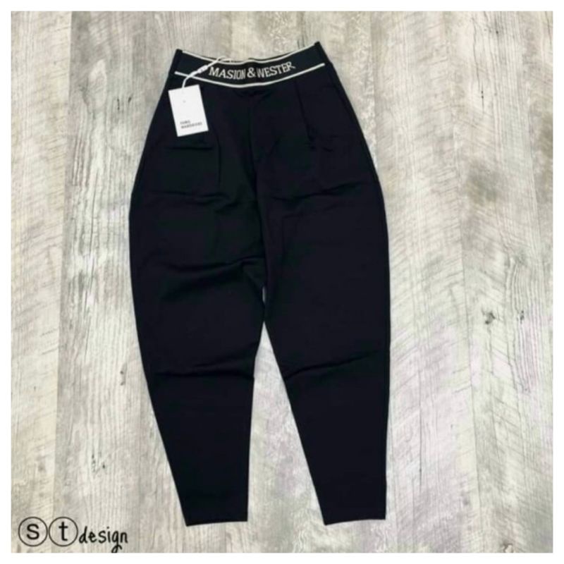 Quần baggy umi cạp chữ