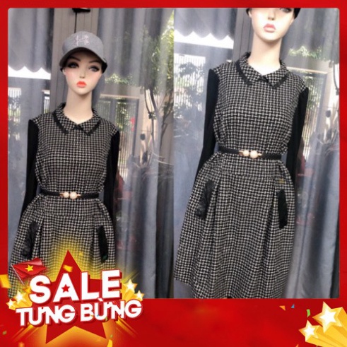 -Hàng nhập khẩu Đầm suông cổ sơ mi tay dài họa tiết combo Liên hệ mua hàng 084.209.1989