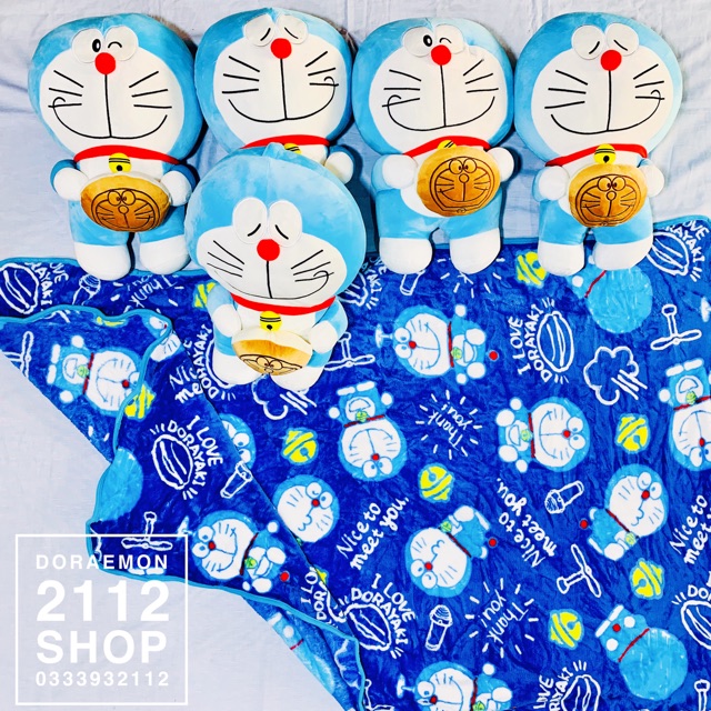 Gấu bông gối mền- Gấu Mền 3in1 Doraemon loại 1