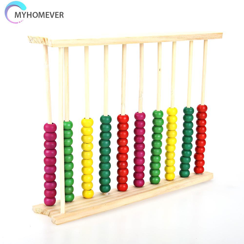 Pop It Fidget Đồ chơi Wooden Abacus Children Counting Number Maths LearningĐồ chơi(Bead Color Random)