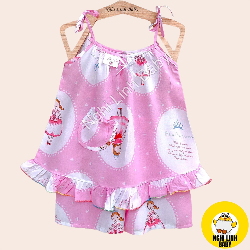 Bộ đùi tole dây, đồ bộ mặc nhà cho bé gái từ 8-36kg - Nghi linh baby