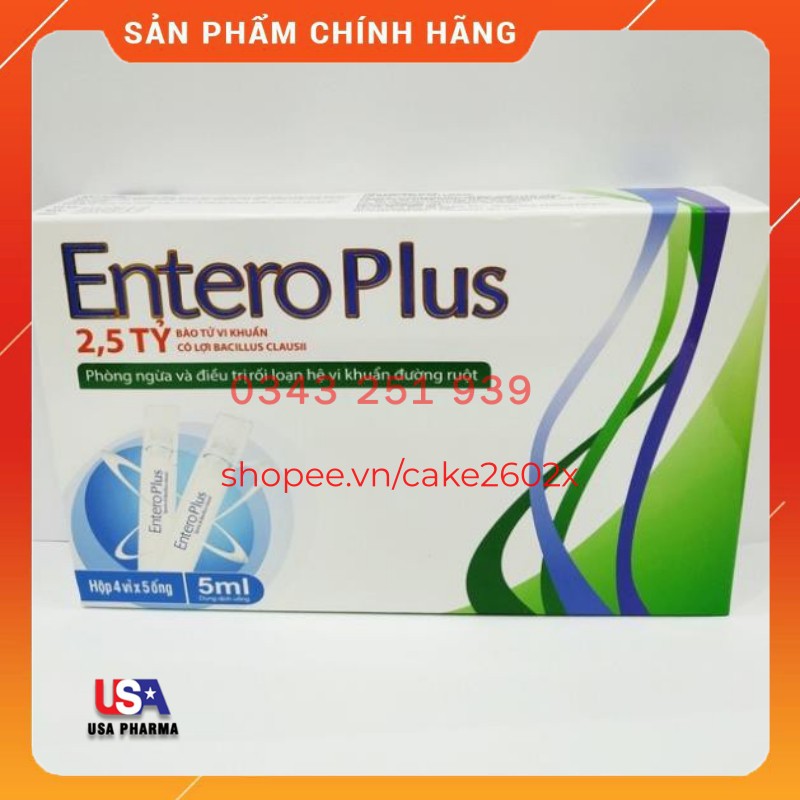 Men vi sinh ENTERO PLUS Cân bằng hệ vi sinh đường ruột - Hộp 5 ống 20ml