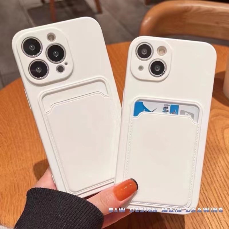 Ốp Điện Thoại Silicon Mềm Chống Sốc Có Ngăn Đựng Thẻ Thời Trang Cho iPhone 13 12 11 Pro MAX IX XS MAX XR 7 8 Plus