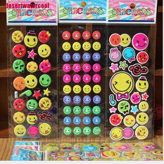 [desertwatercool]10pcs Kids Toys Smile face Expression 3D Stickers Bubble Stickers