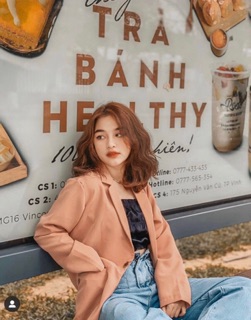 Áo Blazer màu hồng