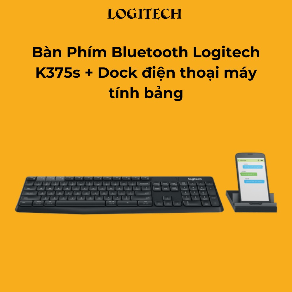 Bàn Phím Bluetooth Logitech K375s + Dock điện thoại máy tính bảng