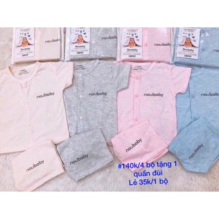 Bộ quần áo cộc noubaby cotton cúc giữa