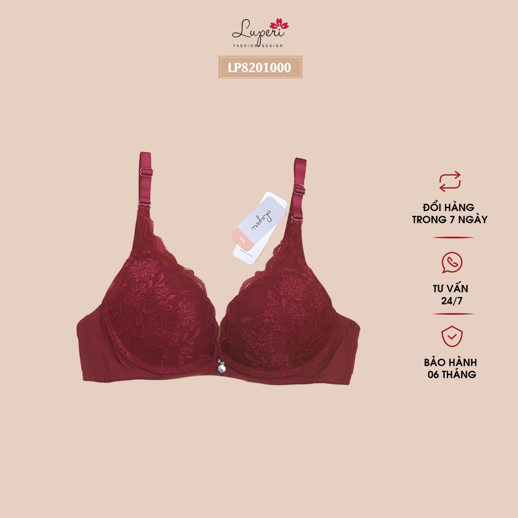 Áo Lót Nâng Ngực Nữ Cao Cấp Luperi LP8201000 Có Gọng Đệm Vừa Mút Siêu Mềm Dáng Quả V Tôn Vòng 1 Quyến Rũ Bản 2 Móc