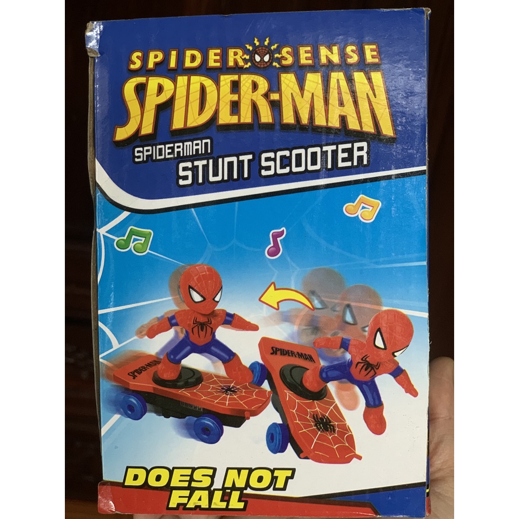 5080  Đồ Chơi Siêu Nhân Người Nhện Spider Man Đi Xe Trượt Ván Scooter Có Nhạc Và Đèn