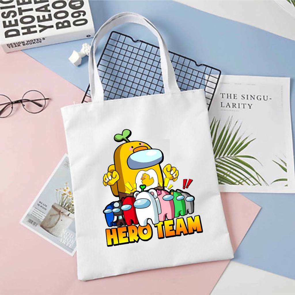 Túi tote vải canvas cực xinh in hình Hero Team Sammy Simmy hot trend