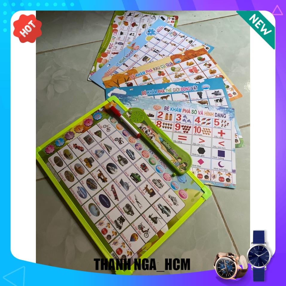 [Siêu Sale] [FreeShip] Bảng Chữ Cái Điện Tử Thông Minh 9 Mặt Song Ngữ Anh Việt, Bảng Học Chữ Phát Âm, Nói Cho Bé