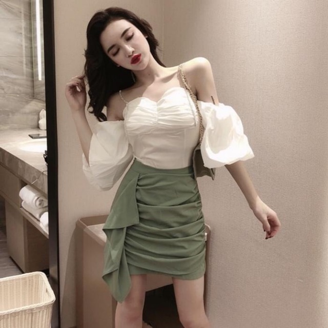Set chân váy + áo hở vai siêu hot hitttt