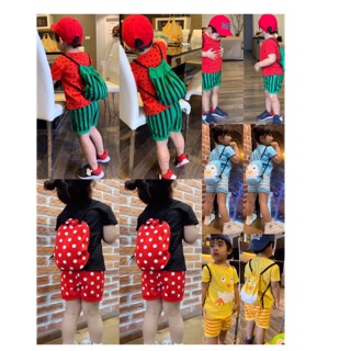 Bộ cotton kèm balo cho bé trai/ bé gái