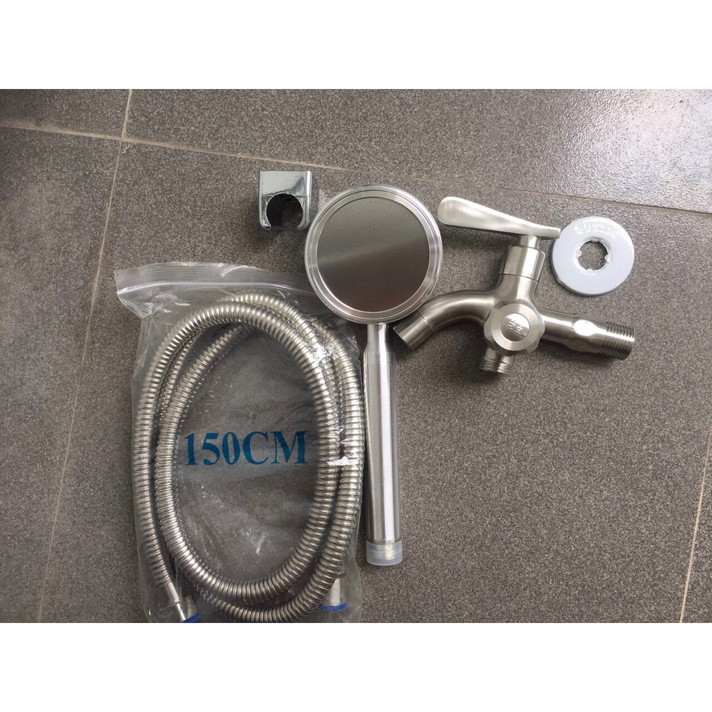 Củ sen tắm lạnh - Vòi sen tắm lạnh inox 304 , Vòi hoa sen inox nước cực mạnh