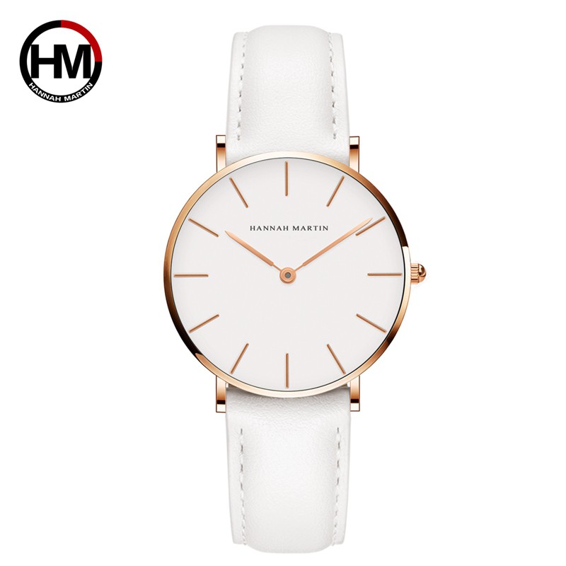 Đồng Hồ Đeo Tay Nữ Hannah Martin Chính hãng - Dây Da 36MM - Model HM-CB36 - bảo hành 12 tháng