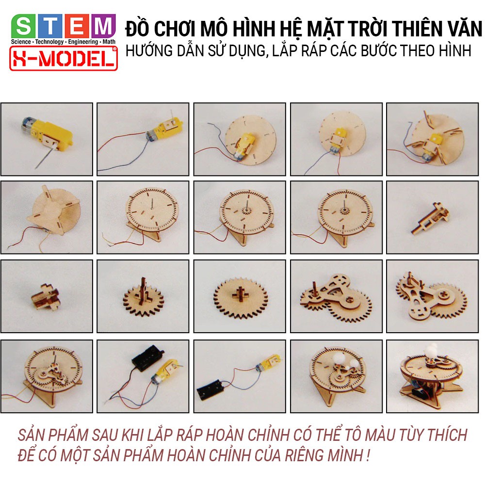 Đồ chơi sáng tạo STEM mô hình lắp ráp Hệ Mặt Trời Thiên Văn(Mặt trời- Trái Đất- Mặt trăng- Hành Tinh) ST92 XMODEL cho bé