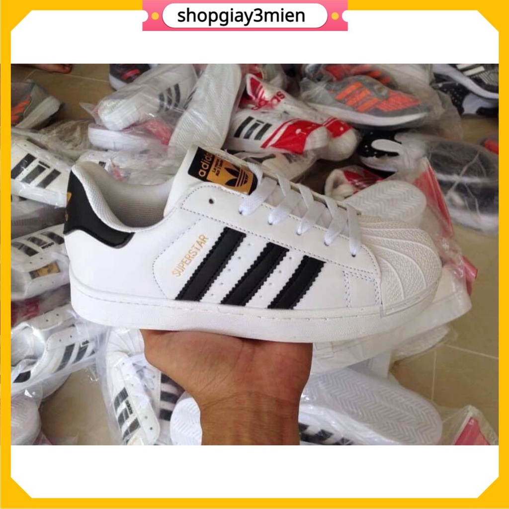 GIày superstar mũi sò màu trắng sọc đen, giày thể thao adidas nam nữ cao cấp sezi 36_43