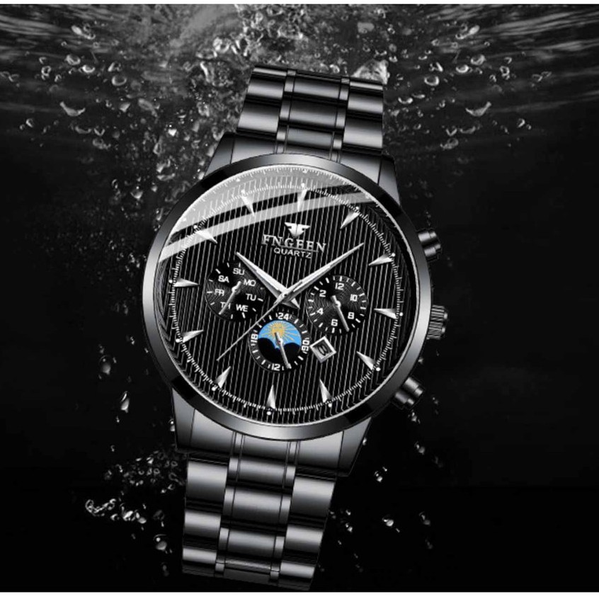 Đồng hồ nam FNGEEN dây thép bền màu, chống nước, kiểu dáng lịch lãm ( Tặng kèm tháo mắc, tỳ hưu Mã: AF26 )