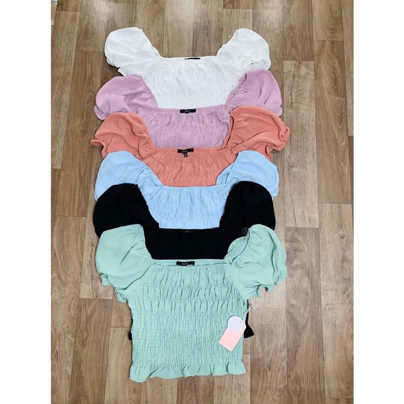 Áo Croptop Nữ BLASHE Smoocking Phồng Tay VNXK