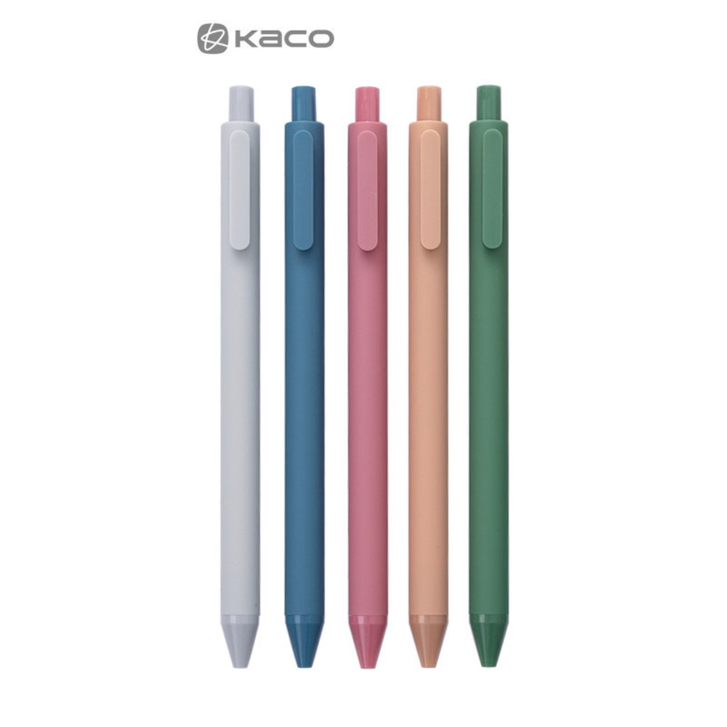 Bộ bút bi gel KACO PURE dòng MORANDI 5 MÀU ngòi 0.5mm