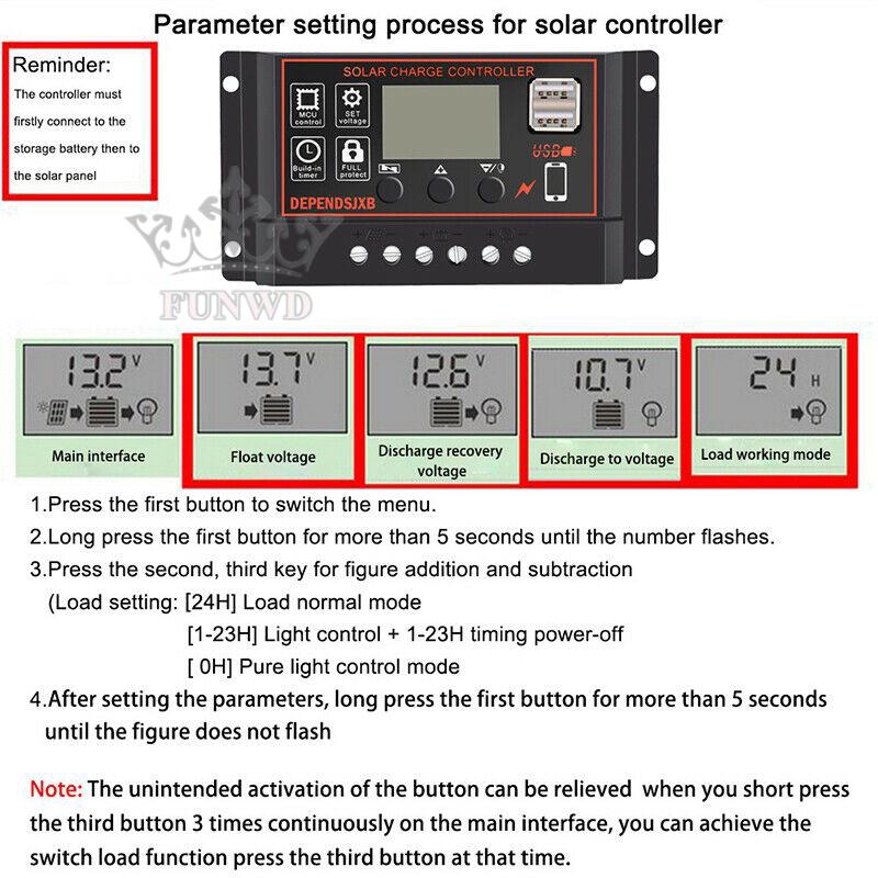 Bộ Điều Khiển Sạc Năng Lượng Mặt Trời 10/20/30A MPPT 12V/24V Màn Hình LCD