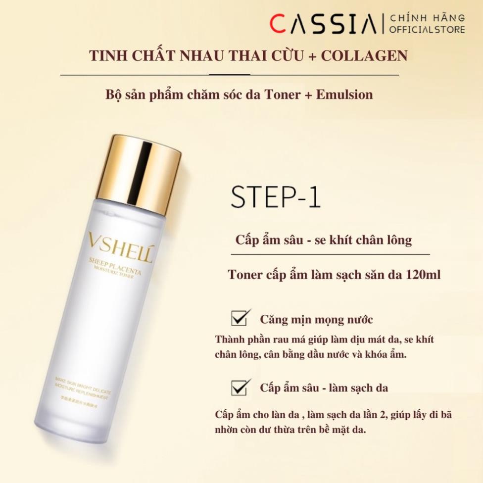 Bộ Chăm Sóc Da Nhau Thai Cừu Dưỡng Ẩm Trắng Da, Bộ Dưỡng Da Chống Lão Hóa, Se Khít Lỗ Chân Lông, Ton