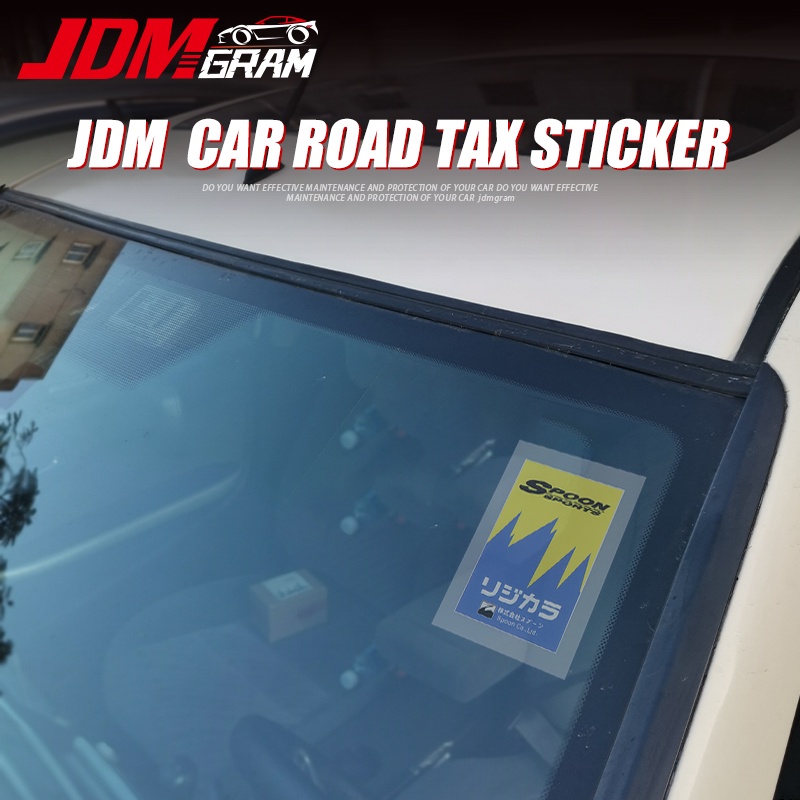 JDMGRAM JDM Phong Cách Xe Roadtax Miếng Dán Đa Năng 1 PC Tự Động Kính Chắn Gió Phía Trước Đường Thuế Trang Trí Bảo Vệ Miếng Dán Ngoại Thất Ô Tô Phụ Kiện