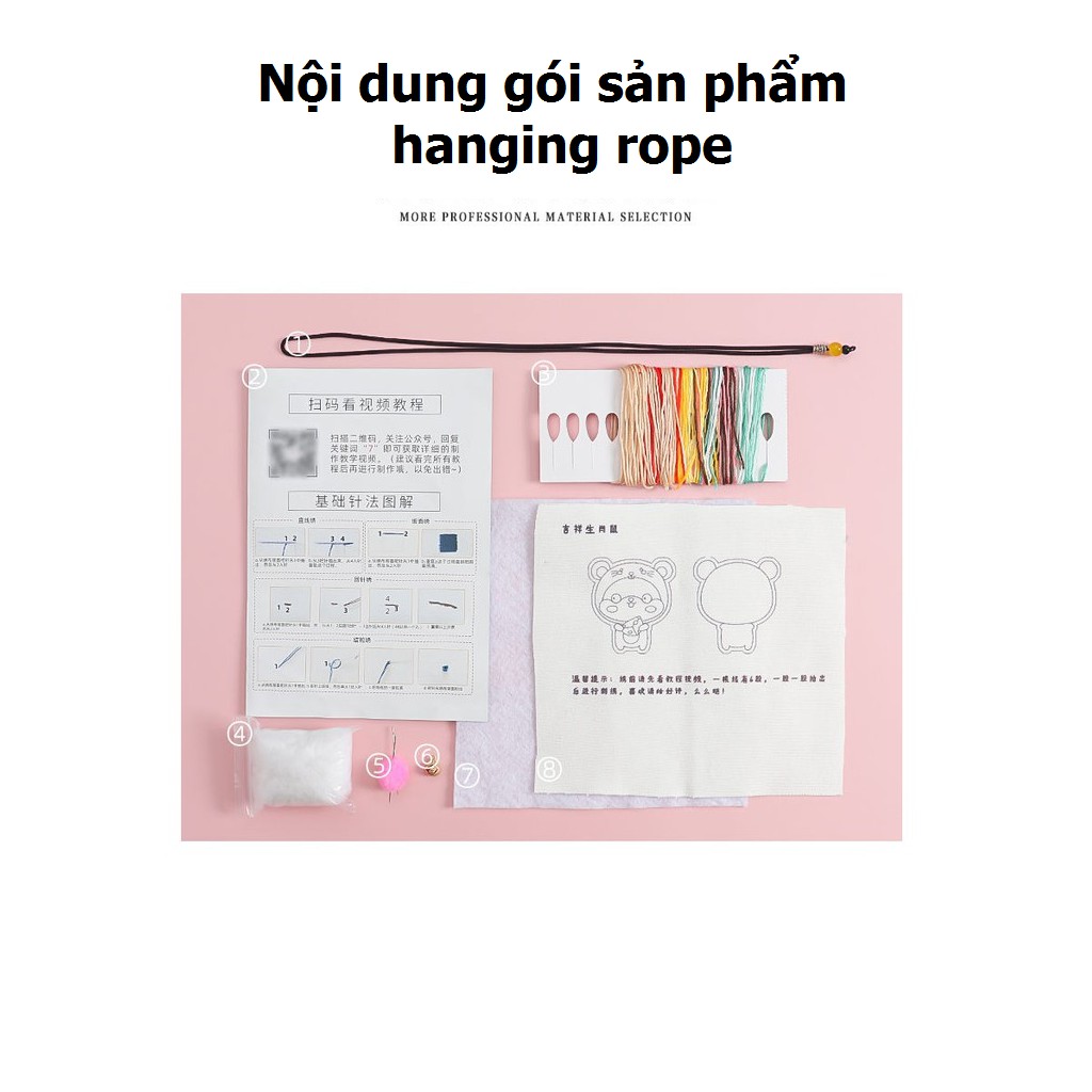 Thêu Handmade/Phụ Kiện/Bộ dụng cụ thêu làm móc khóa chủ đề 12 Cung hoàng đạo phong cách Trung Hoa DIY