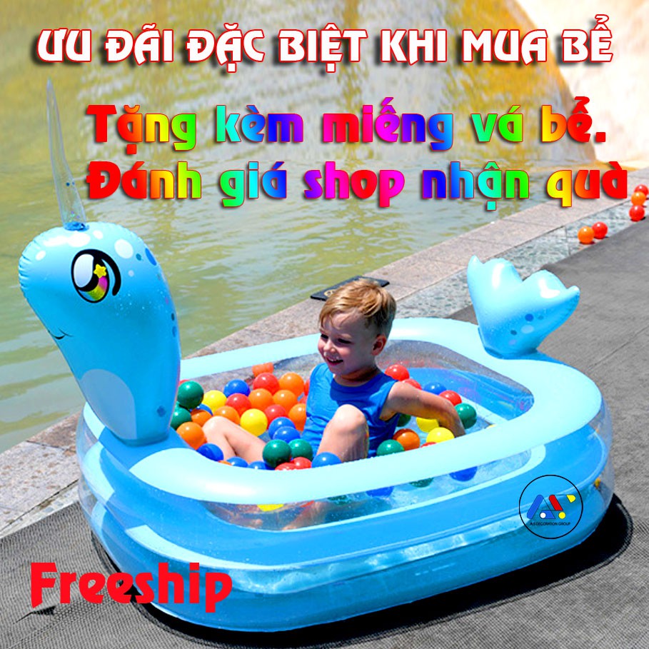 (FREESHIP) BỂ BƠI SIZE 1M7 THÚ SIÊU DỄ THƯƠNG, SIÊU DÀY - ĐÁY CHỐNG TRƯỢT