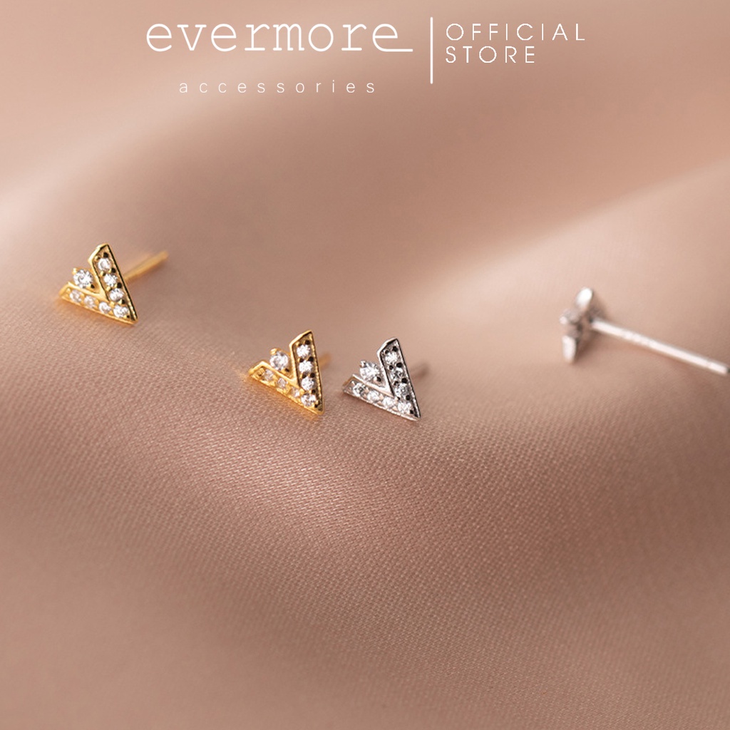 Bông tai bạc EVERMORE, khuyên tai Victoria bạc ý 925 nguyên chất, phong cách minimalism, thanh lịch - H015