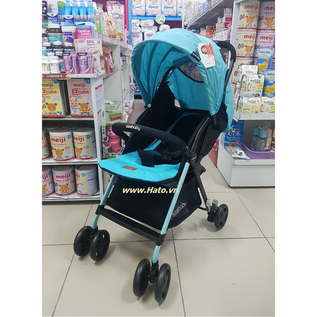 Xe đẩy Seebaby T04 1 chiều 3 tư thế cho bé màu xanh dương