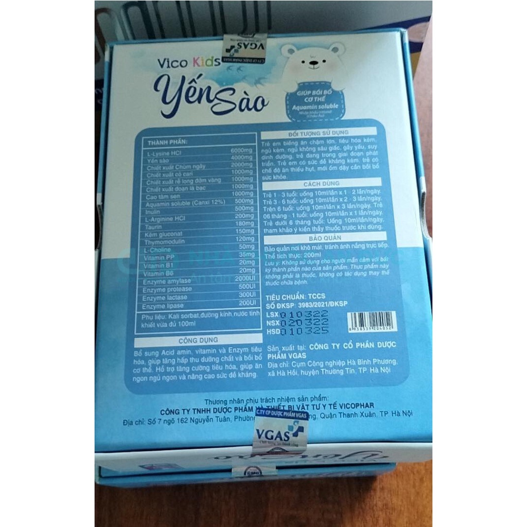 Yến Sào Vico Kids Thymomodulin Cho Trẻ Biếng Ăn Chậm Lớn, Kích Thích Tiêu Hoá Cho Bé – Nhà thuốc An Đức
