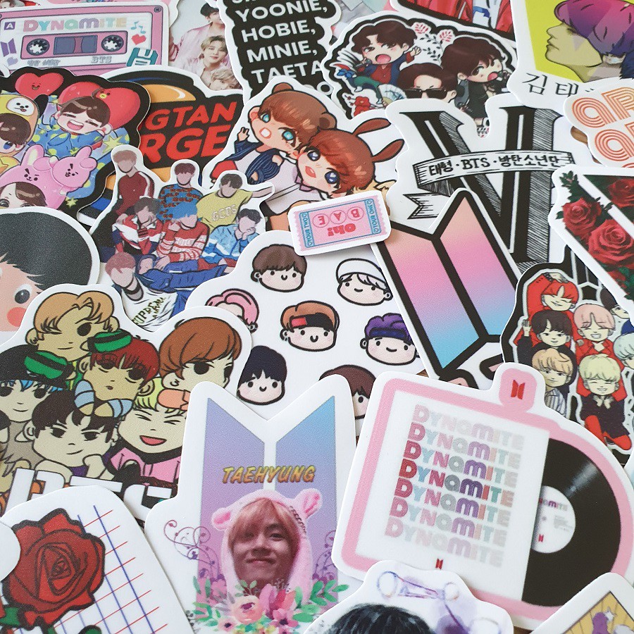 Set hình dán BTS Kpop sticker siêu hot sticker pvc chống nước cao cấp, không bay màu