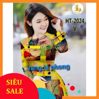 Áo dài truyền thống lụa nhật hoa in 3d siêu bền