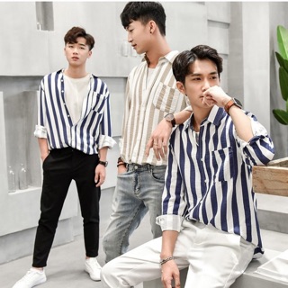 Áo sơ mi kẻ thô nam