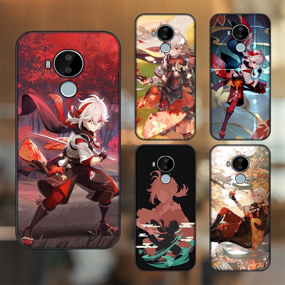 Ốp lưng Nokia C30 viền đen in hình Kazuha Genshin Impact
