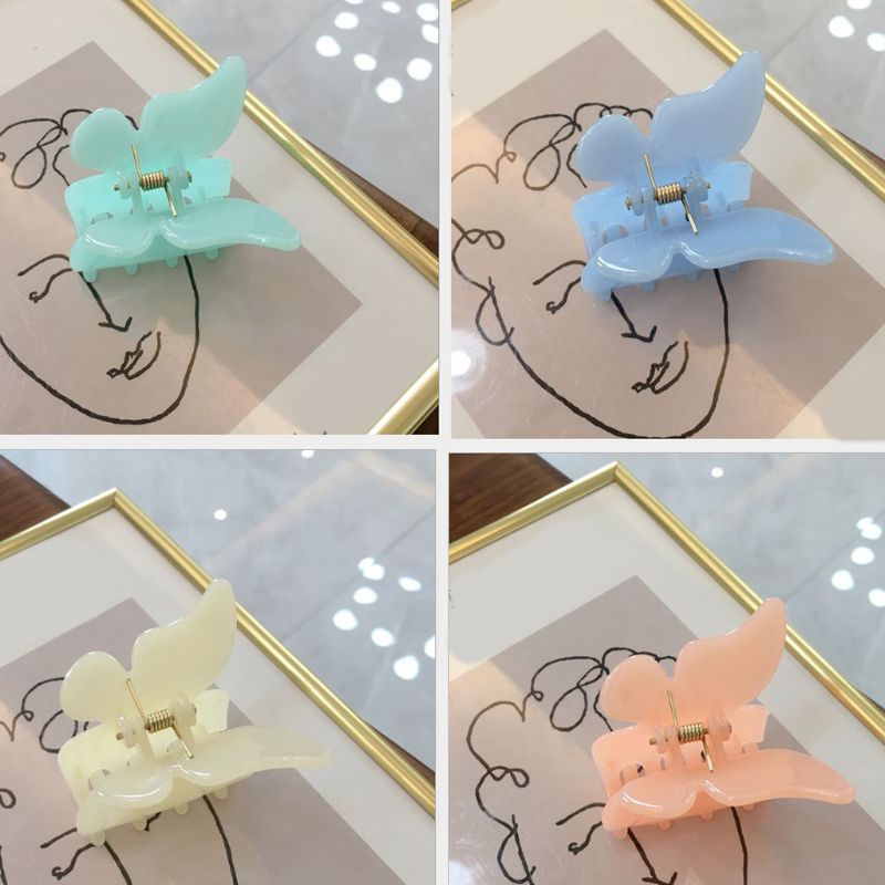 Kẹp Tóc Càng Cua Bằng Acrylic Màu Sắc Ngọt Ngào Phong Cách Pháp Cổ Điển Thời Trang Cho Nữ
