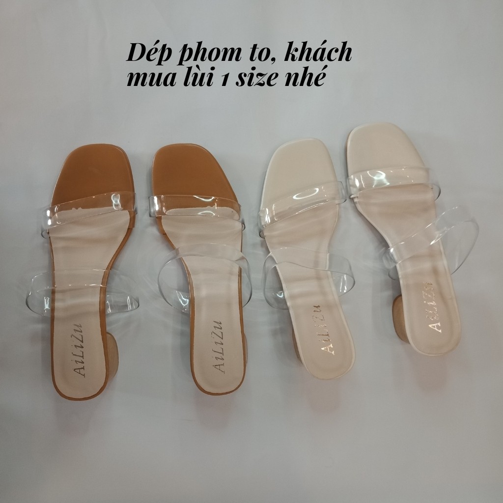 Dép cao gót nữ 5p mũi vuông  Sản phẩm cao cấp Dép quai trong đế gỗ hàng chuẩn loại 1 Mys Rosa Fashion Shoes