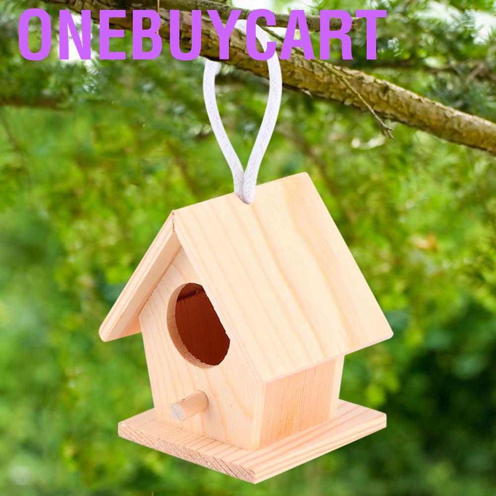 Set 4 Tổ Chim Gỗ Trang Trí Sân Vườn