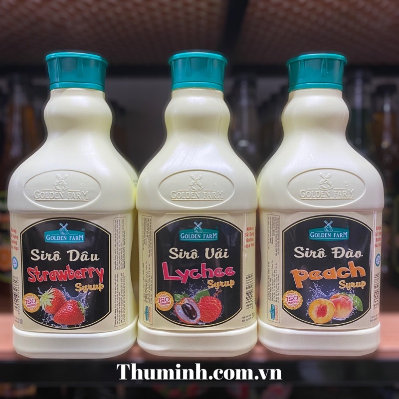 Siro Golden Farm Đào, Dâu, Vải Can 2L