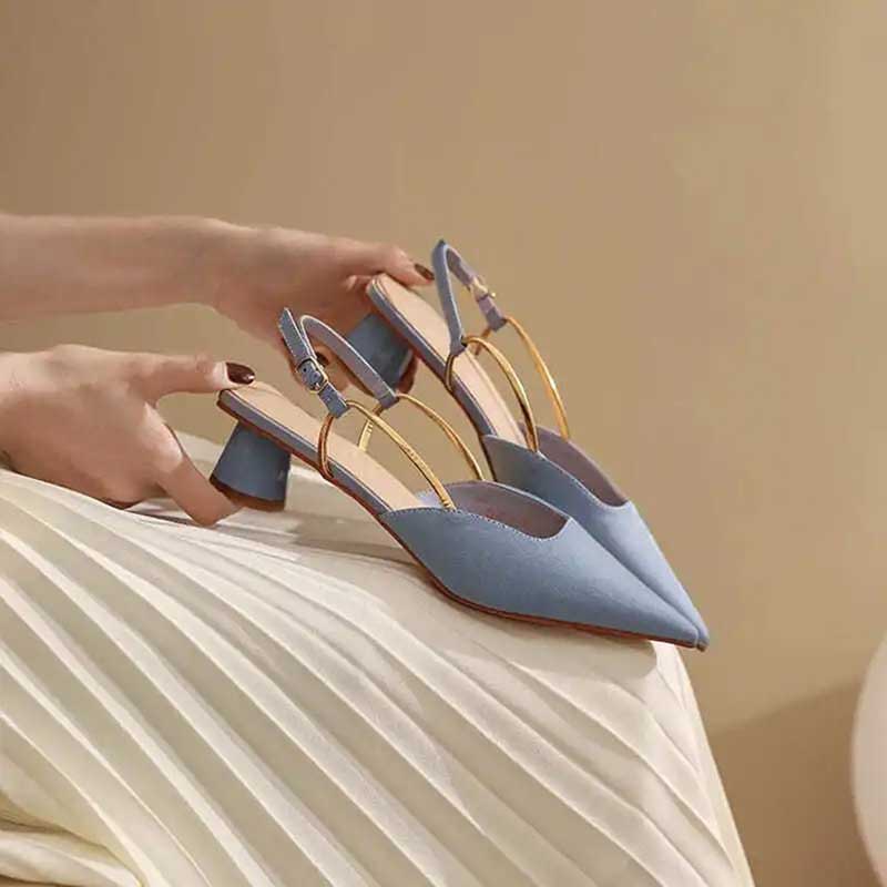 Giày Cao Gót Mũi Nhọn Thời Trang Retro Cho Nữ